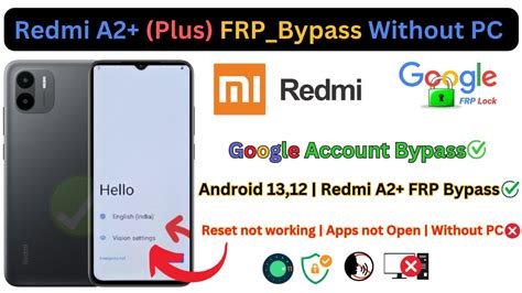 Redmi A Plus Frp Bypass Android Redmi Google Account Bypass