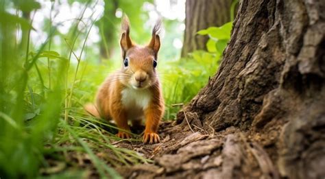 Premium Photo Closeup Of Cute Squirrel In The Park Cute Squirrel In