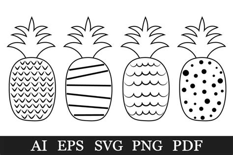 Pineapple Coloring Pineapple Svg Pineapple Doodle Graphic