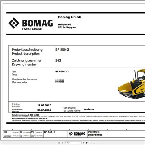 Bomag Bf C Hydraulic Schematic Drawing No En