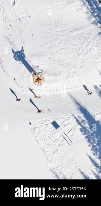 Aerial Drone View Of A Ski Resort In Col Dei Baldi Alleghe In The