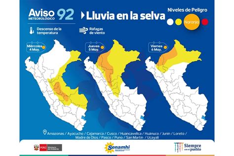 Senamhi Conozca El Pronóstico Del Tiempo Para Hoy Miércoles 4 De Mayo