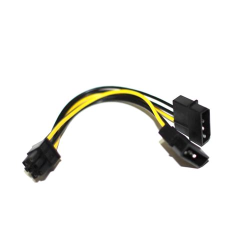 Dual 4 Pin Molex To 6 Pin Pci Express Adapter Cable