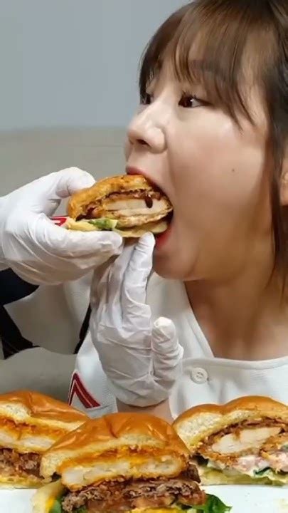 Chicken Burger Mukbang Asmr Eatingshow Realsound Youtube