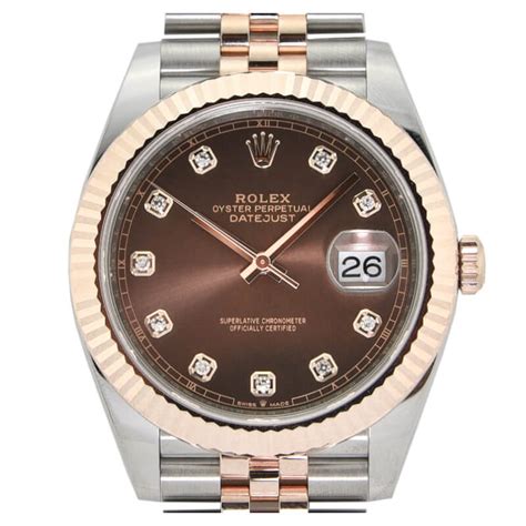 Rolex Datejust Steel Everose Gold Chocolate Diamond Dial