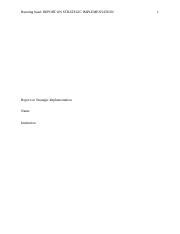 Report On Strategic Implementation 1 Docx Running Head REPORT ON