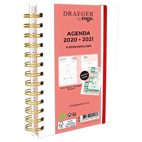 Agenda Scolaire Semainier 2020 2021 Personnalisable 12 5 X 17 5 Cm