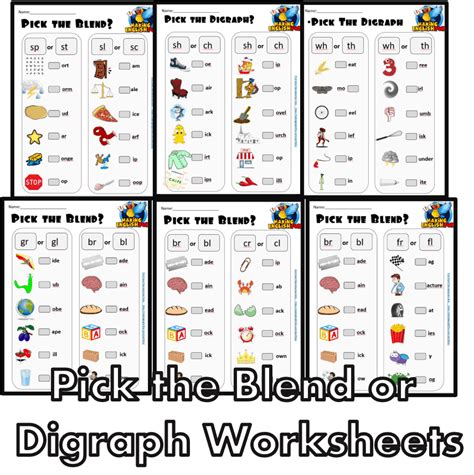 Pick The Blend Consonant Digraph And Blends Worksheetsmaking English Fun