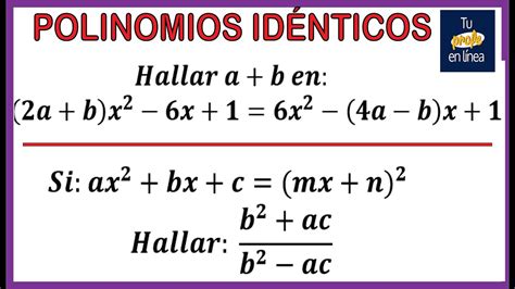 EXPRESIONES ALGEBRAICAS 06 Polinomios Idénticos Ejercicios YouTube