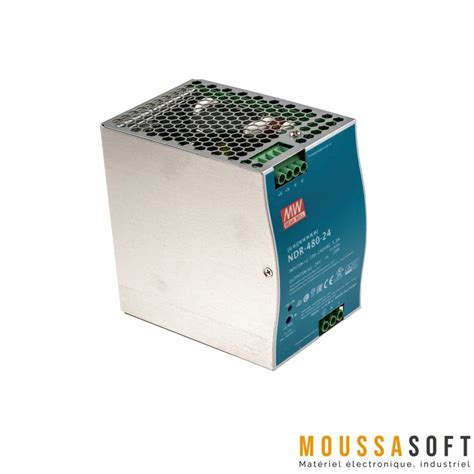 Alimentation 24v 20A DIN Rail Meanwell Moussasoft