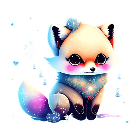 Renard Arctique Kawaii Chibii Creative Fabrica