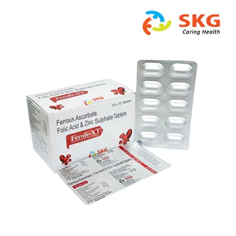 Ferrous Ascorbate Mg Folic Acid Mg Zinc Mg Tablets