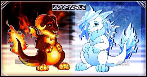 Ice and Fire Dragons Adoptable (Closed) by SkeletalHeart123 on DeviantArt