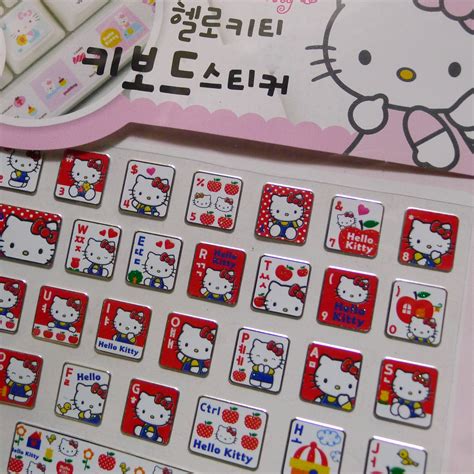 BOrNiiLOVE: HELLO KITTY keyboard stickers in Korean