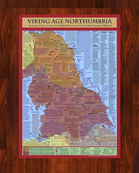 Viking Age Northumbria 866 To 1066ad Poster Print A2 Only With