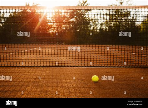 Tennis Court At Sunset Stock Photo Alamy