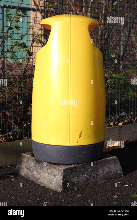 Rubbish Bin In School Playground Stock Photo Alamy