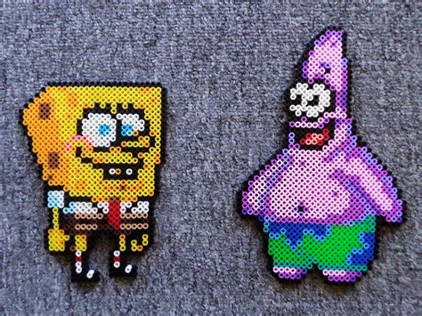 Long Black Fingers Spongebob And Patrick Perler Beads