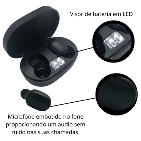 Kit Mochila Unissex Fone Bluetooth Fio E Bateria Longa Duração