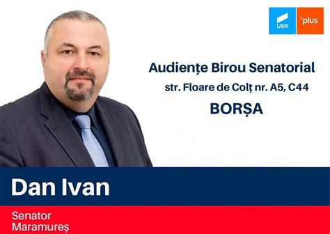 Senatorul USR Maramureș Dan Ivan invită cetățenii în audiențe la