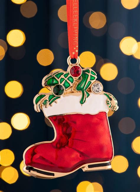 Belleek Living Santas Boot Enamel Ornament Blarney