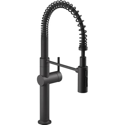 Kohler Crue Semi Professional Single Handle Pull Down Sprayer Kitchen Faucet In Matte Blac