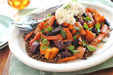 Roasted Root Vegetables With Lentils Bev Cooks