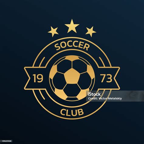 Logo Sepak Bola Klub Sepak Bola Atau Lambang Tim Lencana Desain Ikon Dengan Bola Turnamen