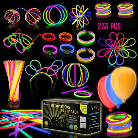 Iglow Glow Sticks Pieces Bulk Party Pack Multicolor Glow