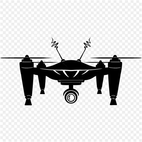 Black Drone Silhouette Vector PNG Black Drone With Camera On Bottom