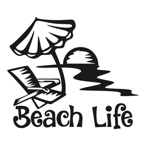 Beach Life Svg Cuttable Design Cricut Silhouette Stencil Svg