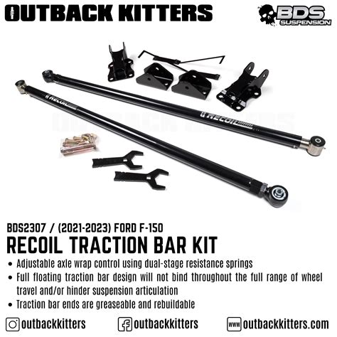 Bds Suspension Fox By Bds Suspension Recoil Traction Bar Kit For Ford F150 2021 2023