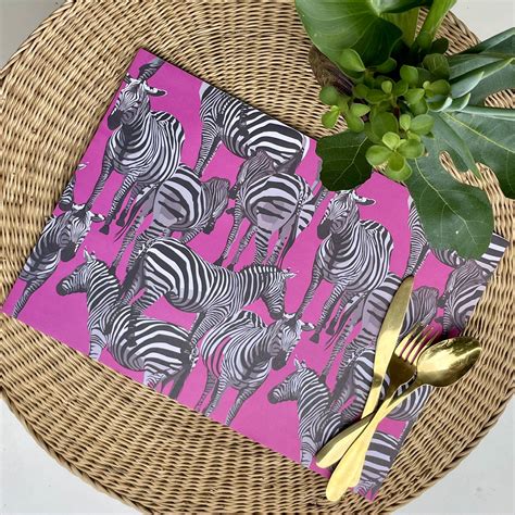 Pink Zebra Paper Placemats Iszi Online