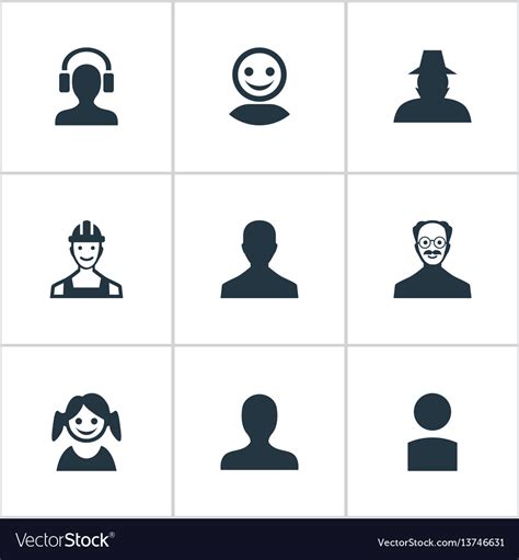 Set simple avatar icons Royalty Free Vector Image