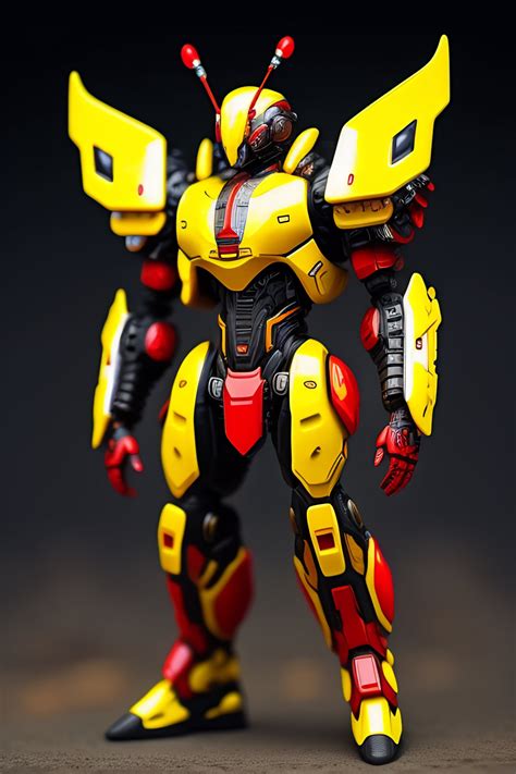 Lexica An Extremely Complex And Advanced Cyborg Male Yellow Red And White Grasshopper Armor