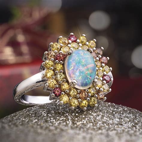 Rainbow Opal Ring