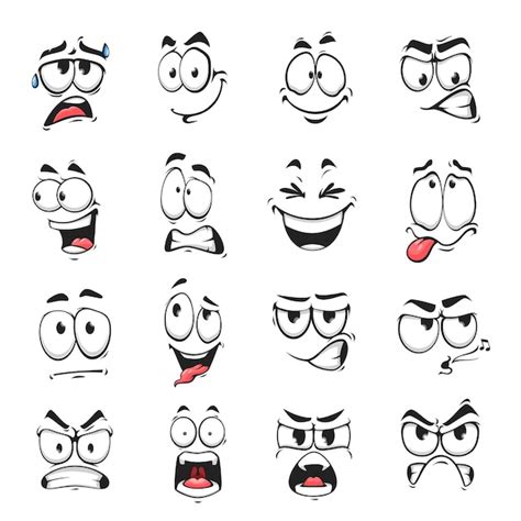 Premium Vector Face Expression Isolated Vector Feelings Icons Set