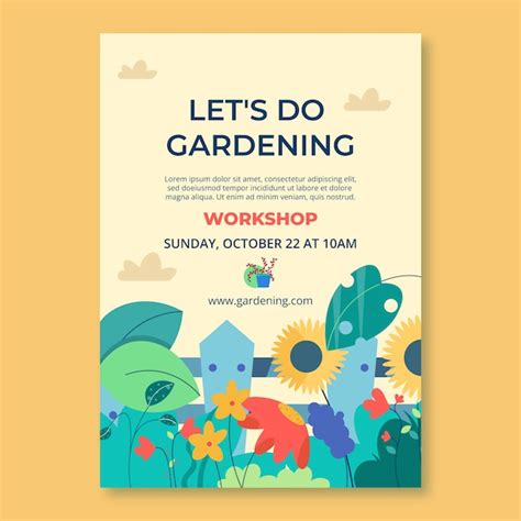 Free Vector Hand Drawn Gardening Poster Template