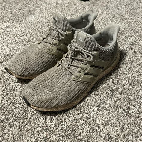 men’s grey adidas ultraboost pretty worn very... - Depop