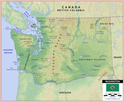 Physical Map Of Washington State - Printable Map