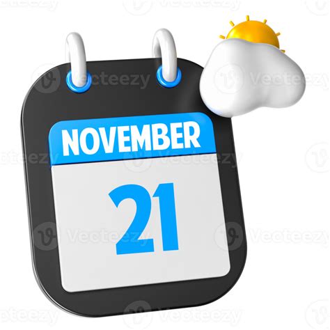 Sunny Weather 3D Illustration November Of Day 21 34620742 PNG