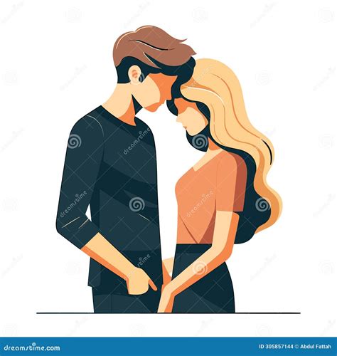 Romantic Couple Lovers Vector Illustration Happy Young Male Female Couple Together Wife And