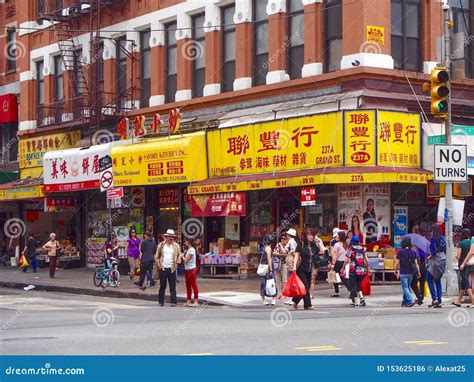 New York United States Street Of Chinatown In New York Editorial