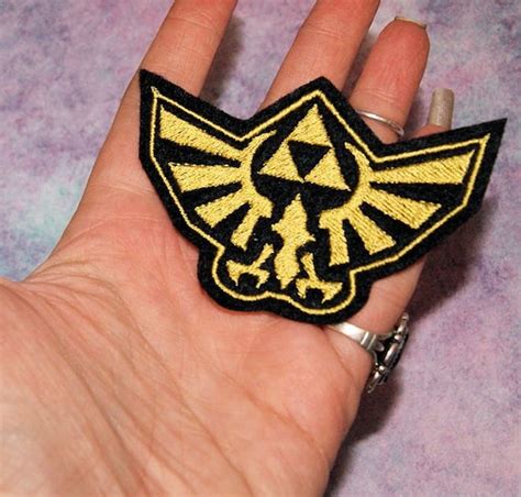 Legend Of Zelda Gold Triforce Eagle Hylian Crest Iron On Etsy