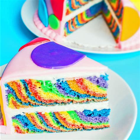 One Pan Rainbow Layer Cake Easy Layer Cake With Fondant Polka Dots