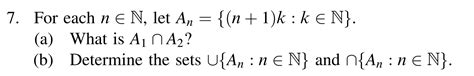 Solved 7 For Each N∈n Let An { N 1 K K∈n} A What Is