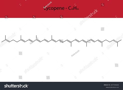 Lycopene Skeletal Structure Molecular Formula Organic Stock Vector