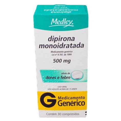 Dipirona Sódica 500mg 30 Comprimidos Medley Drogaria