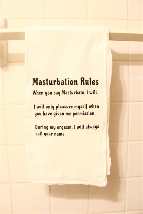 Masturbation Rules Towel Kinky Gift For Lovers BDSM Rules For