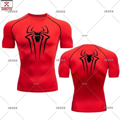 Spiderman Men S Short Sleeve Black Sports T Shirt Running Compression